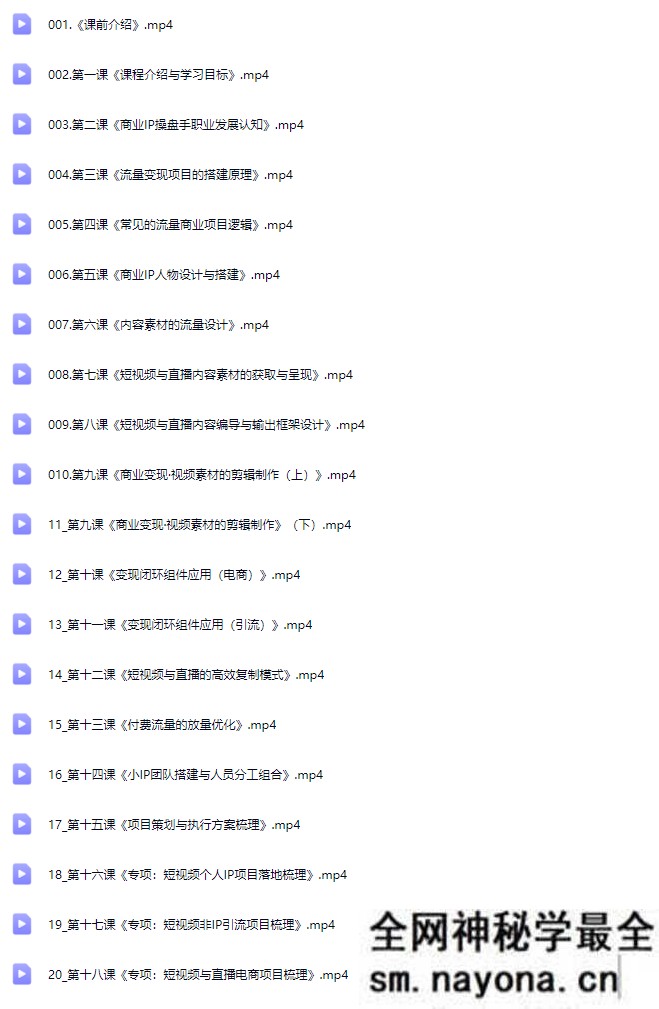 萌神老师-2025抖音个人IP全域流量变现进阶课20节