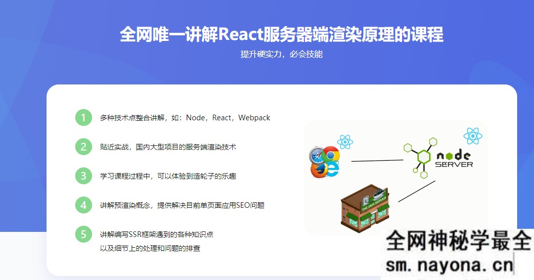 【WEB前端】React服务器渲染原理深度解析,掌握大型项目服务端渲染技术