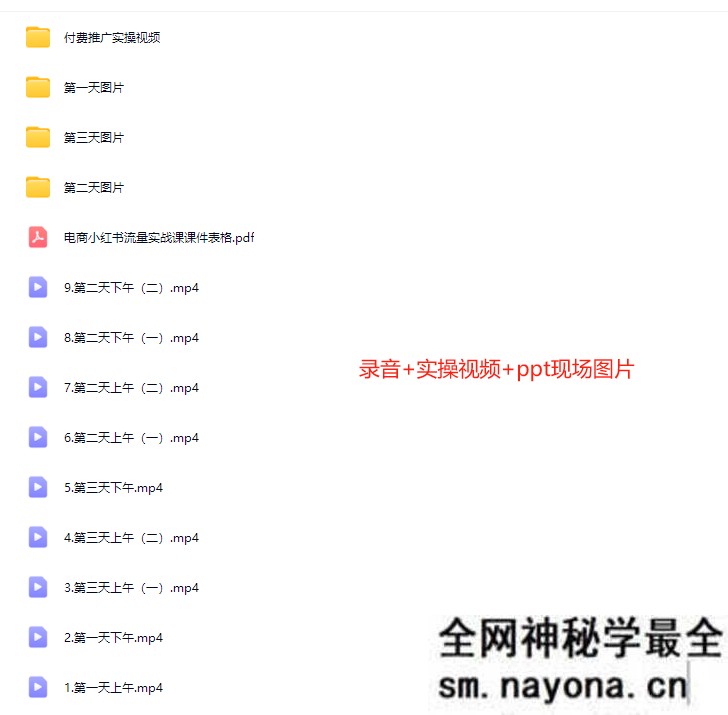 张宾-小红书4月11-13杭州线下录音+现场ppt照片+课件表格(价值5980元)