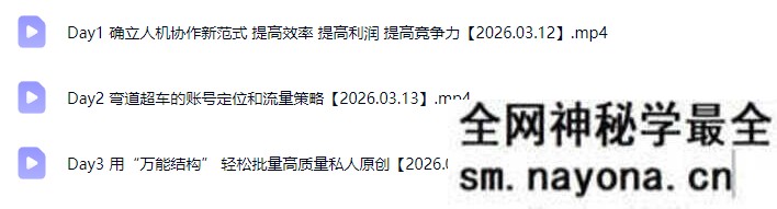 安先生-AI驱动的全域增长实战课26.03.12-26.03.14
