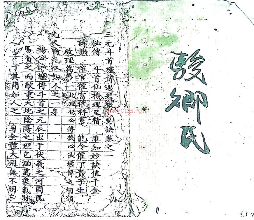 《三元斗首炉传秘旨要诀》91页双页版（有破损） 国学古籍 第1张