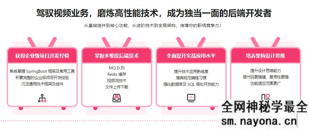 【JAVA】SpringBoot 2.x 实战仿B站高性能后端项目|完结无秘