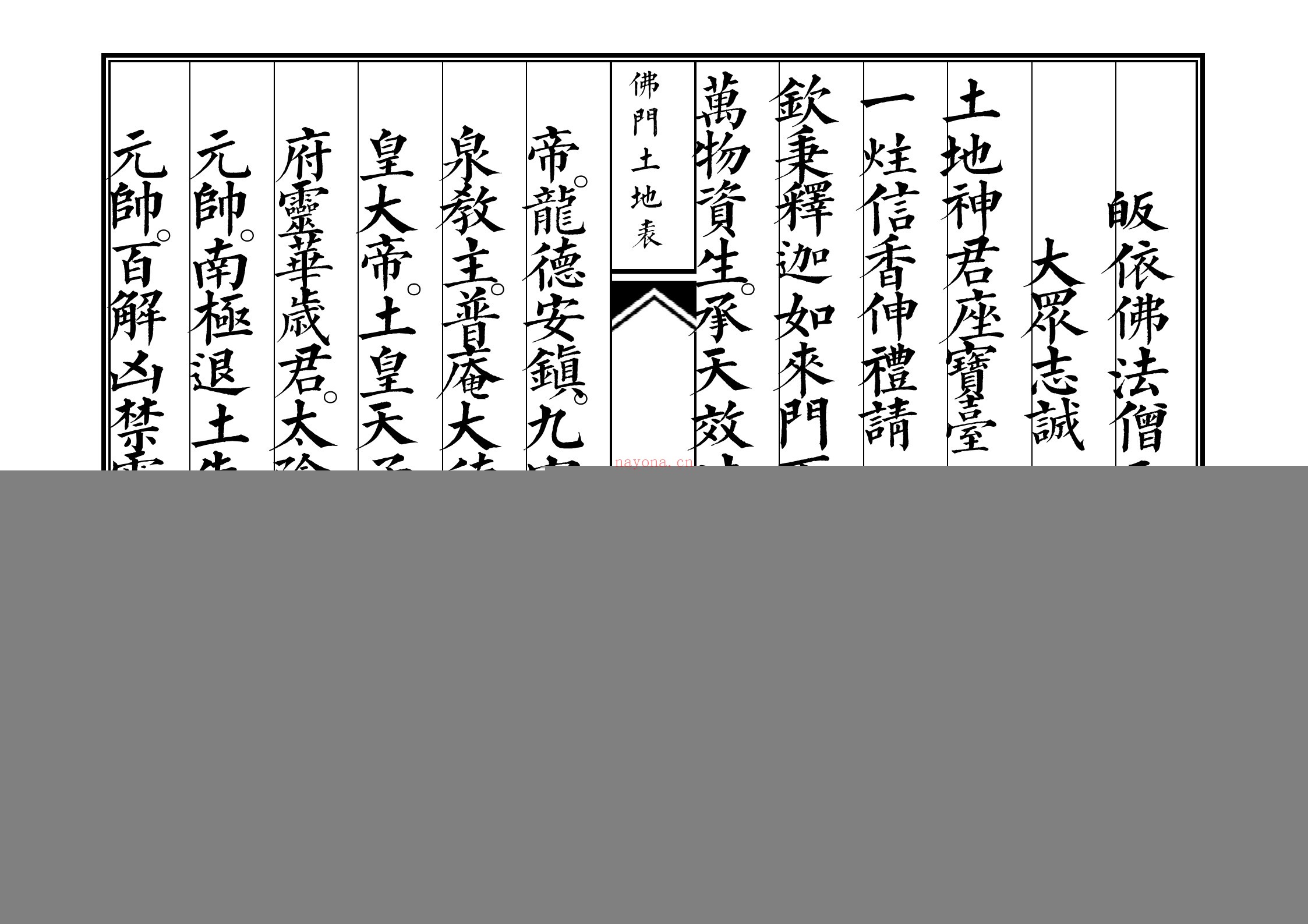 佛门土地表