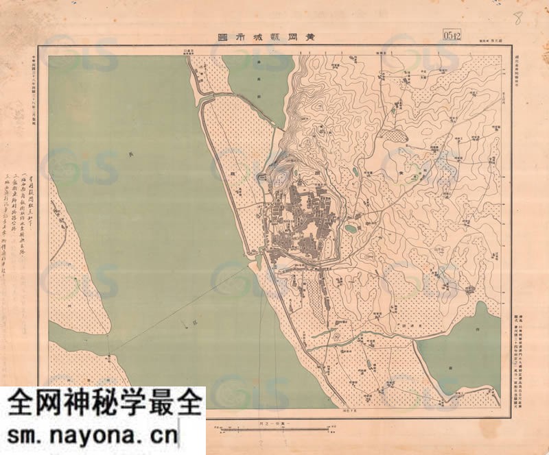 1949年湖北《黄冈县城市图》预览图 1949年湖北《黄冈县城市图》预览图