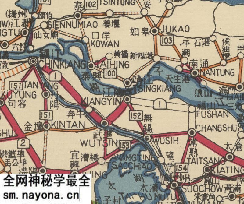 1931年《苏浙皖赣鄂湘豫闽八省公路路线图》预览图2 1931年《苏浙皖赣鄂湘豫闽八省公路路线图》预览图2