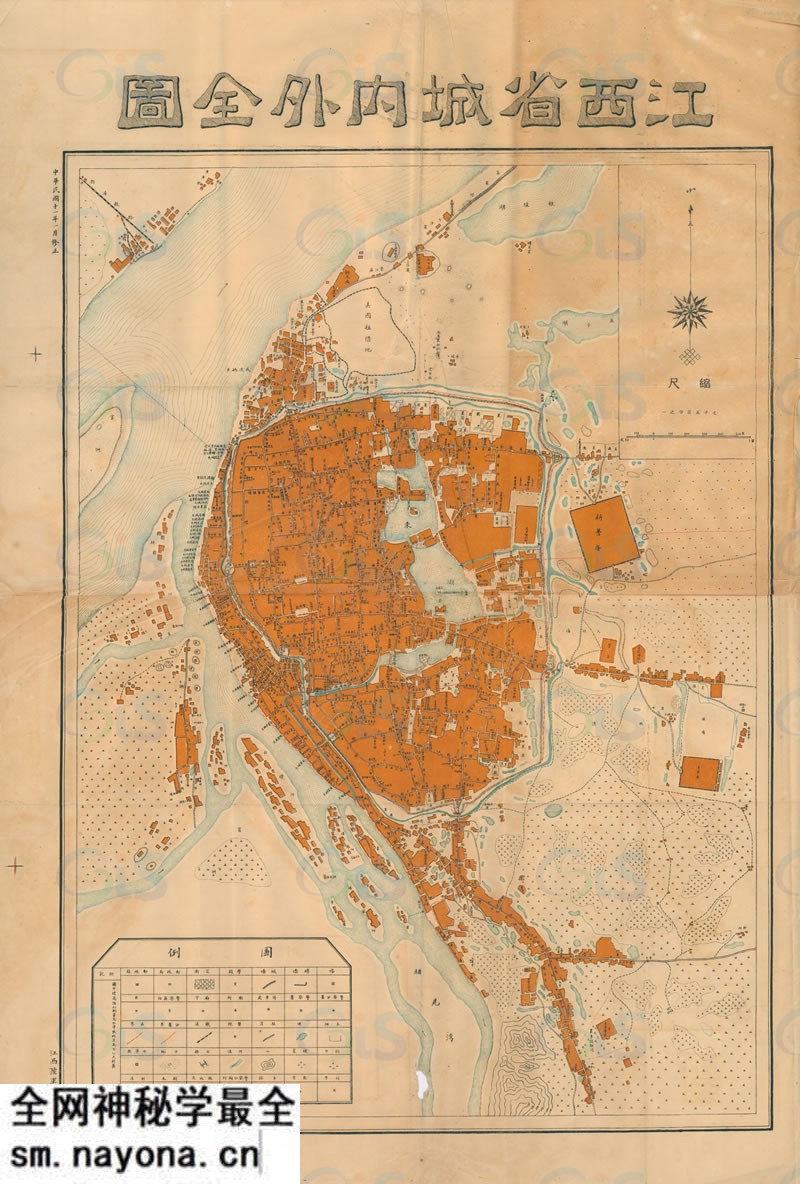 1922年南昌《江西省城内外全图》预览图 1922年南昌《江西省城内外全图》预览图