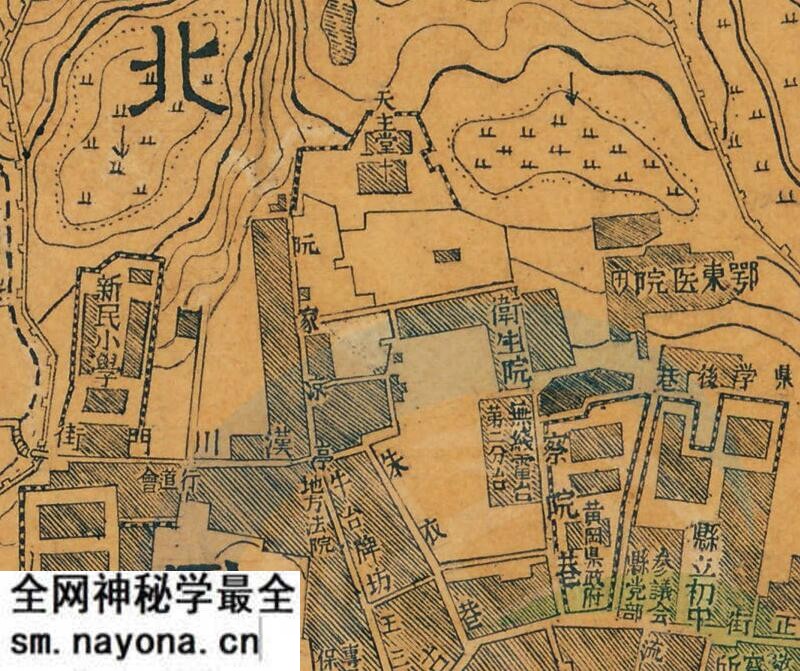 1947年《黄冈县城市图》预览图1 1947年《黄冈县城市图》预览图1
