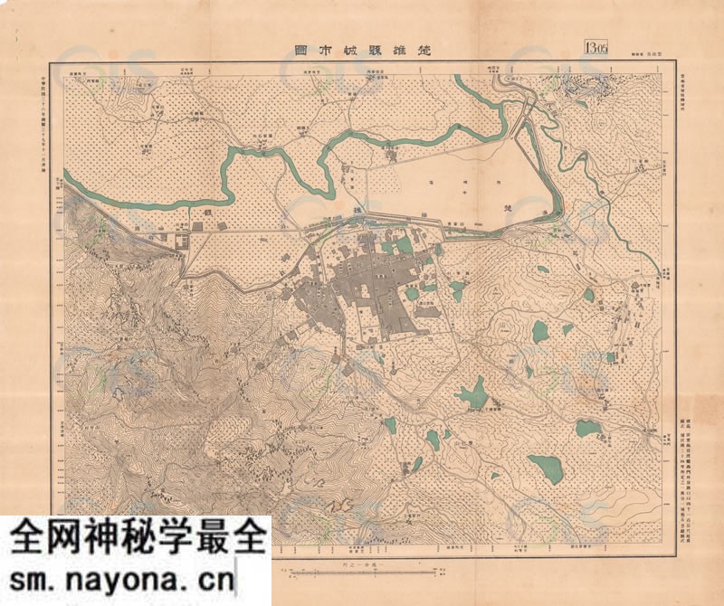 1948年云南《楚雄县城市图》预览图 1948年云南《楚雄县城市图》预览图