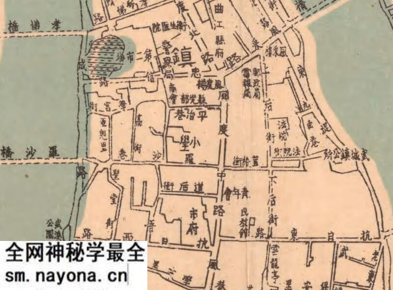 1944年《韶洲(韶关曲江)市街图》预览图1 1944年《韶洲(韶关曲江)市街图》预览图1