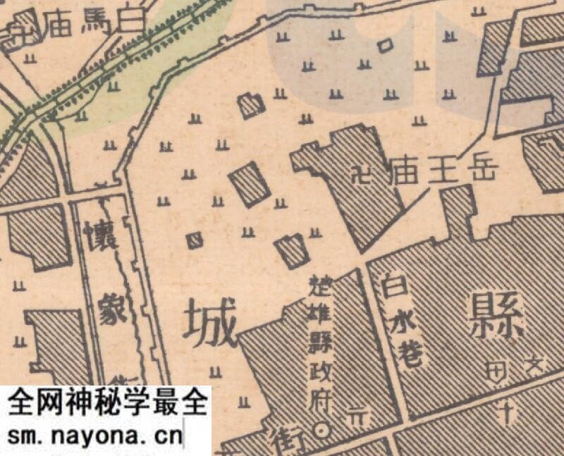 1948年云南《楚雄县城市图》预览图2 1948年云南《楚雄县城市图》预览图2