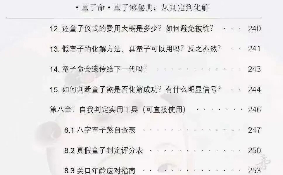 仙骨老道《童子煞秘典 从判定到化解》280页