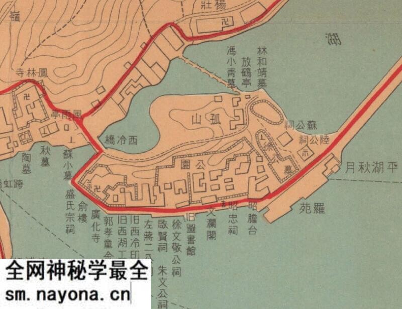 1938年《最新实测杭州西湖地图》预览图2 1938年《最新实测杭州西湖地图》预览图2