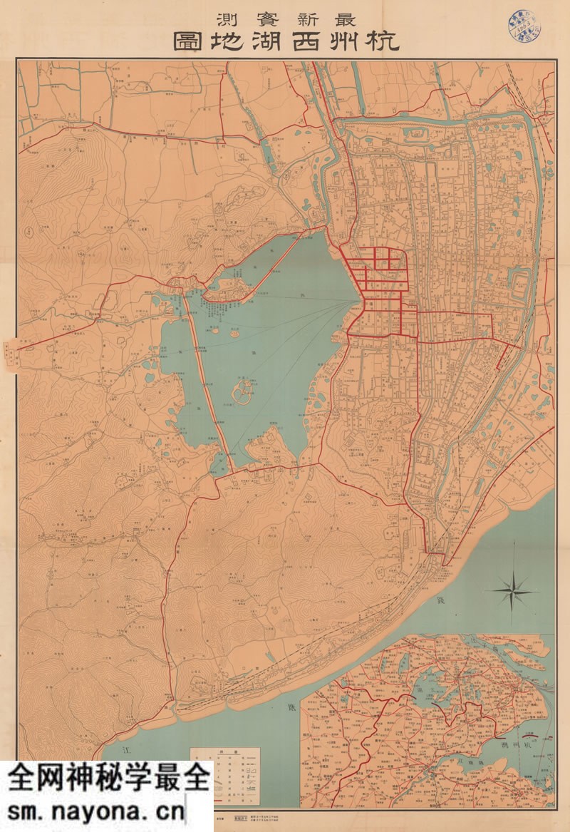 1938年《最新实测杭州西湖地图》预览图 1938年《最新实测杭州西湖地图》预览图