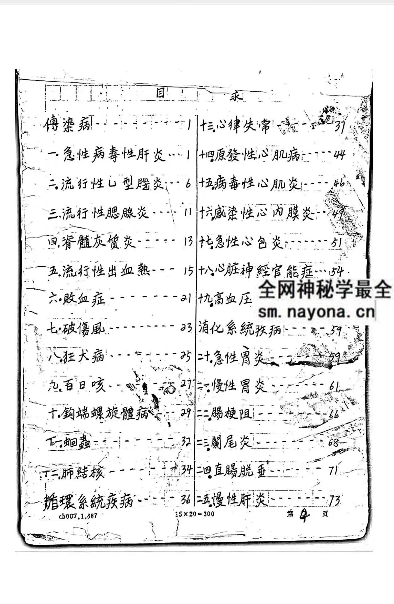 四代中医世家秘方手稿pdf