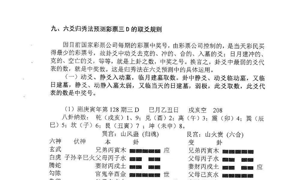 六爻归秀法系列教材《六爻预测彩票3D》83页