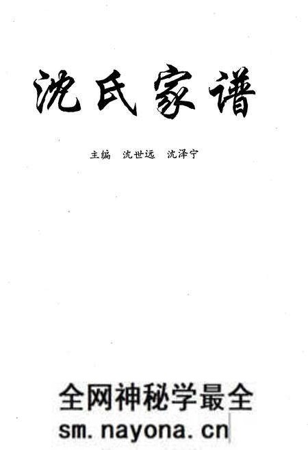 《沈氏家谱》.pdf电子版_其他志预览图1 《沈氏家谱》.pdf电子版_其他志预览图1