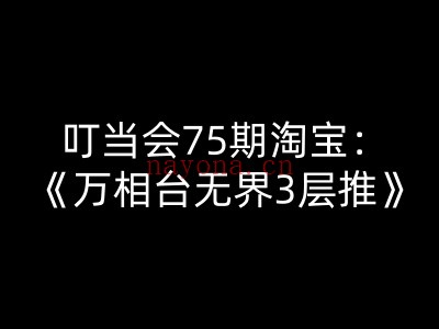 叮当会75期淘宝:万相台无界3层推-叮当会淘宝电商教程2025打包下载