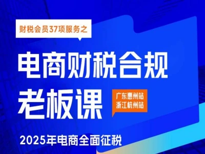 电商财税合规-线下课录像(适合老板+财务)春戈电商财税教程2025