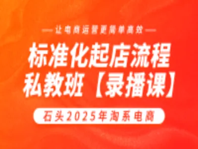 石头老师星雪电商私教班：2025年淘系电商标准化起店流程私教班-13节打包下载2025