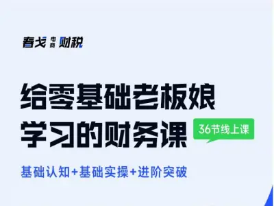 给0基础老板娘学习的电商财务课程-春戈电商财税教程2025