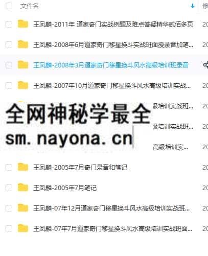 王凤麟 奇门移星换斗面授录音加笔记全集