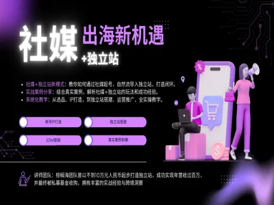 社媒+独立站线上视频课2025跨境出海跨境教程