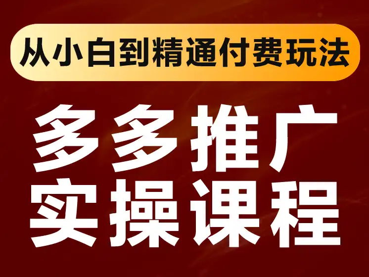 多多直通车玩法实操课（南哥）拼多多教程打包下载