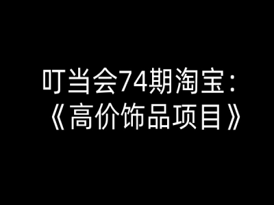 叮当会74期淘宝:高价饰品项目-叮当会电商教程打包下载2025