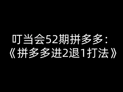 叮当会52期拼多多:拼多多进2退1打法-叮当会拼多多2025打包下载