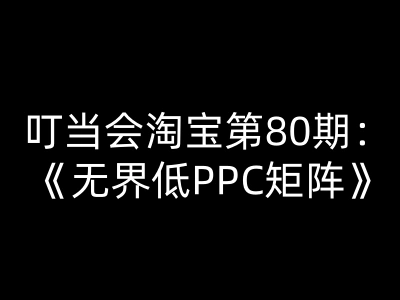 叮当会淘宝第80期：无界低PPC矩阵-淘宝开店教程打包下载2026