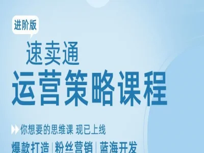 跨境电商速卖通教程视频录制进阶运营策略爆款打造方案与技巧课程劳伦斯跨境
