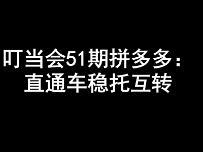 叮当会51期拼多多:直通车稳托互转-叮当会拼多多教程2025打包下载