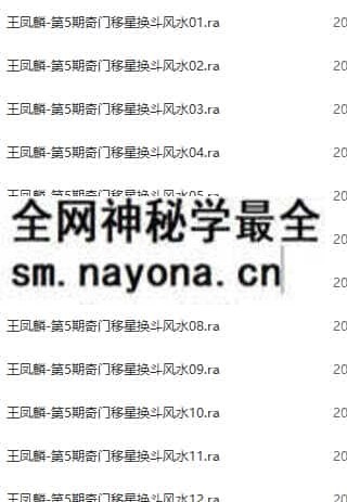 王凤麟第5期道家奇门移星换斗风水高级培训实战班录音+笔记