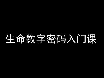 生命数字密码入门课