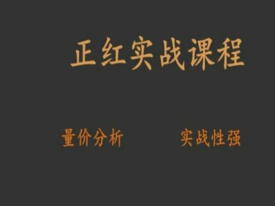 正红量价实战课