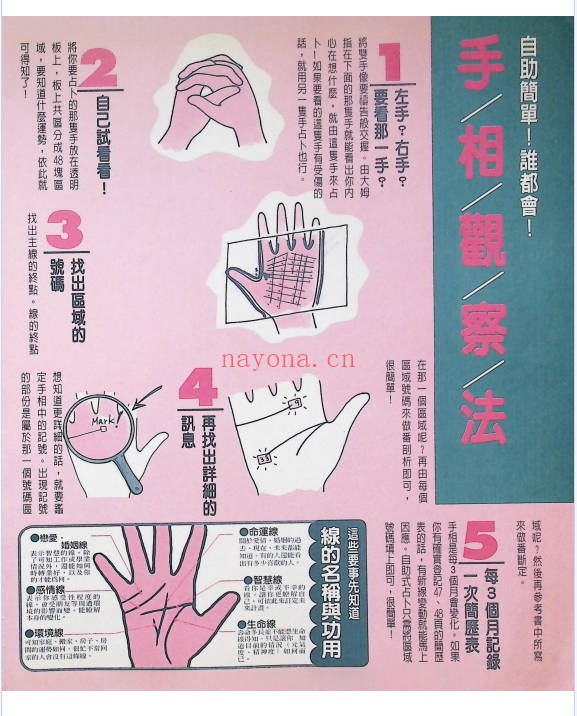 自助手相占卜92页PDF 手相教程