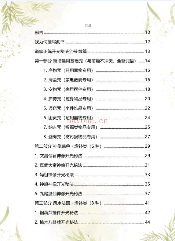 于城道道家正统开光秘法续篇226页PDF 开光秘法