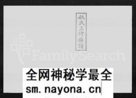 湖南姚氏族谱-姚氏三修族谱 [8卷,首3卷].pdf电子版预览图1