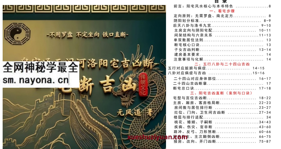 无风道皇家通天阁河洛阳宅吉凶断天下一宅断不用罗盘不定坐向铁口直断192页