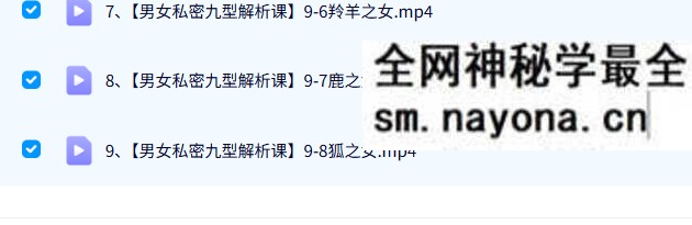 男女私密九型解析课 9集视频