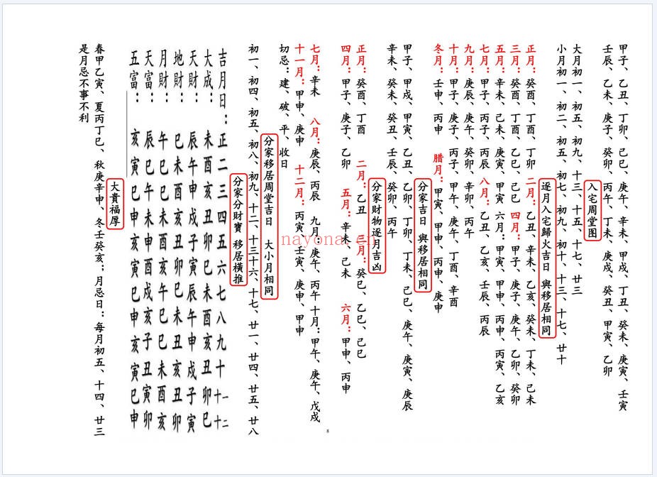 择日通书一册新全本55页PDF 择日秘本
