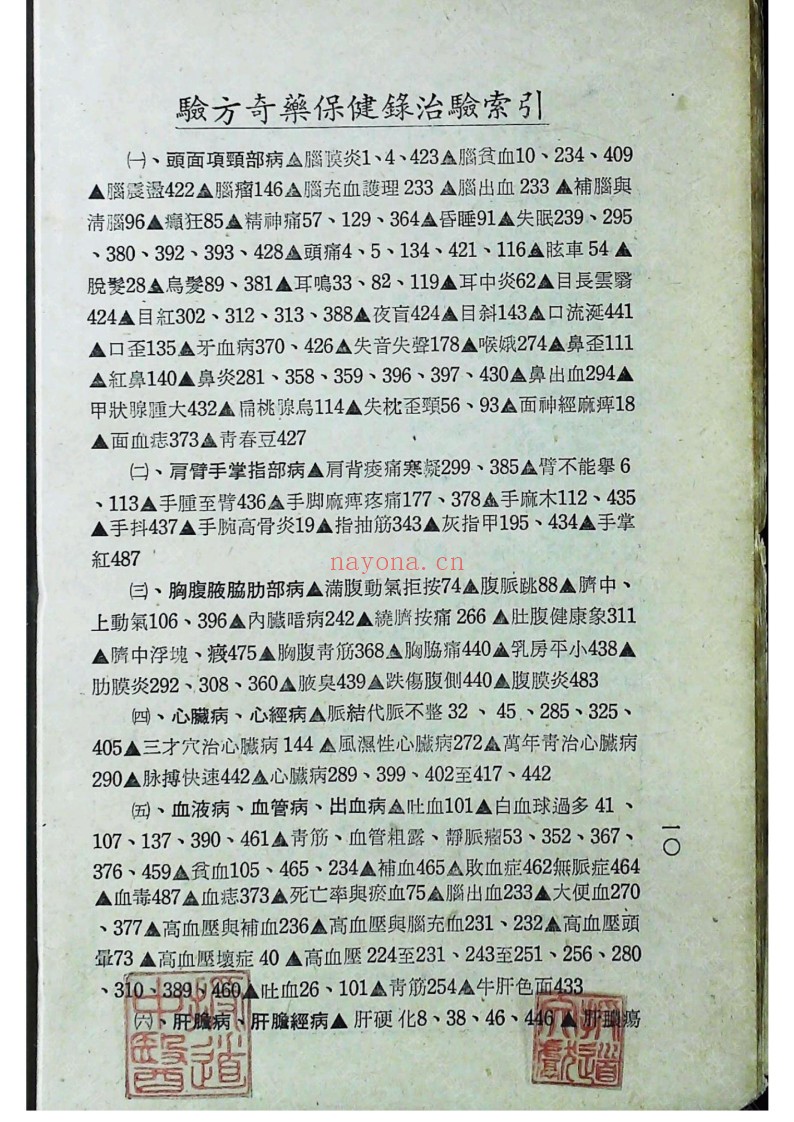 《验方奇药保健录》一二三四集合订本