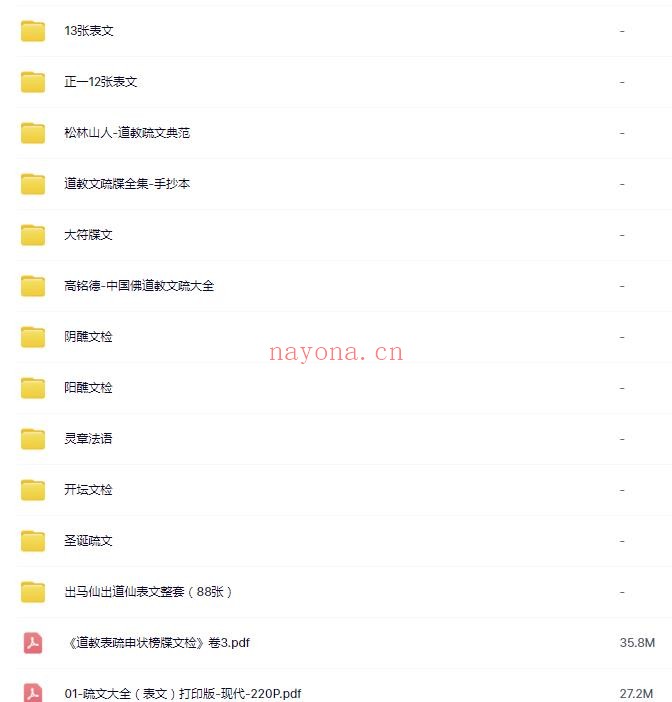 道教表文大全(两千多个)(道教书籍大全)