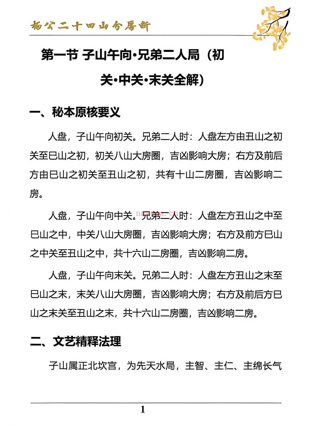 《杨公风水二十四山分房断》PDF电子书（187页）