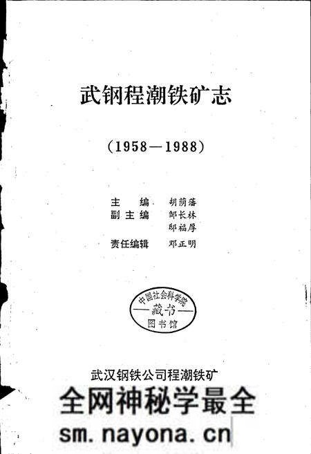 《武钢程潮铁矿志》.pdf电子版_湖北省志预览图1