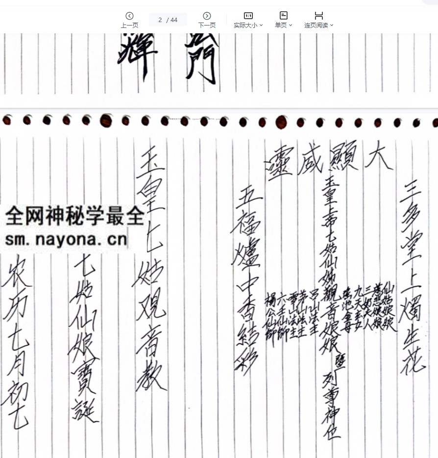 闾茅正法院仙娘教法门