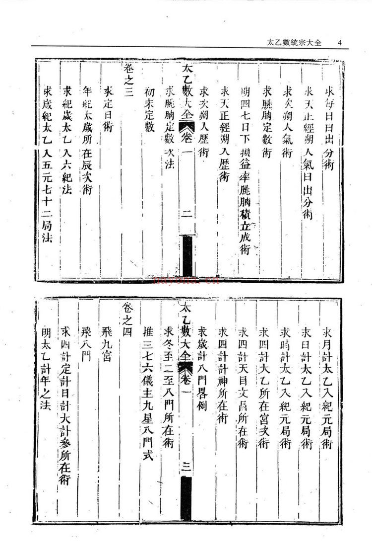 《太乙数统宗大全四十卷》PDF电子书（439页）