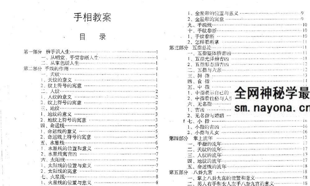 陈梦妃《手相速断课堂教案》44页 双面