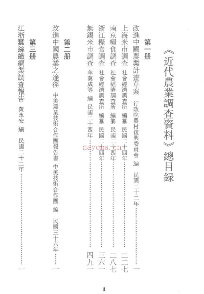 近代农业调查资料（全37册）PDF电子版 百度网盘