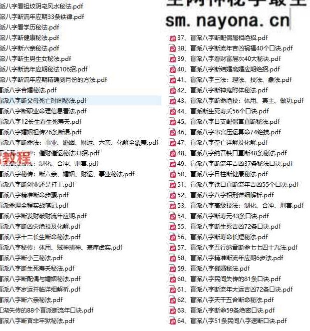 盲派八字断命绝技100套秘法pdf